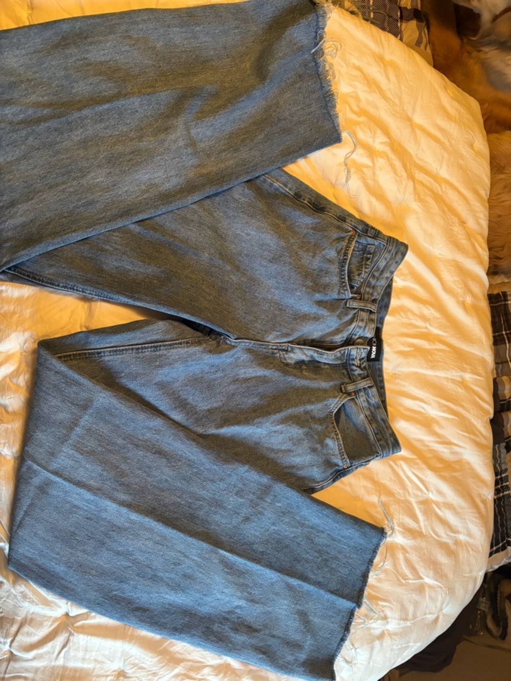 High-Rise Straight Leg Jeans in Light Blue